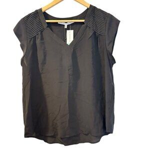 Collective Concepts Ryleigh Pintuck Silk Blouse White XL Petite